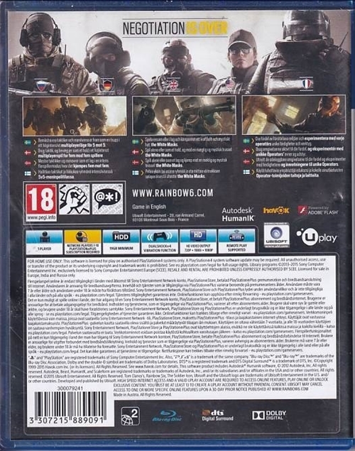 Tom Clancys - Rainbow Six Siege - PS4 (B Grade) (Genbrug)